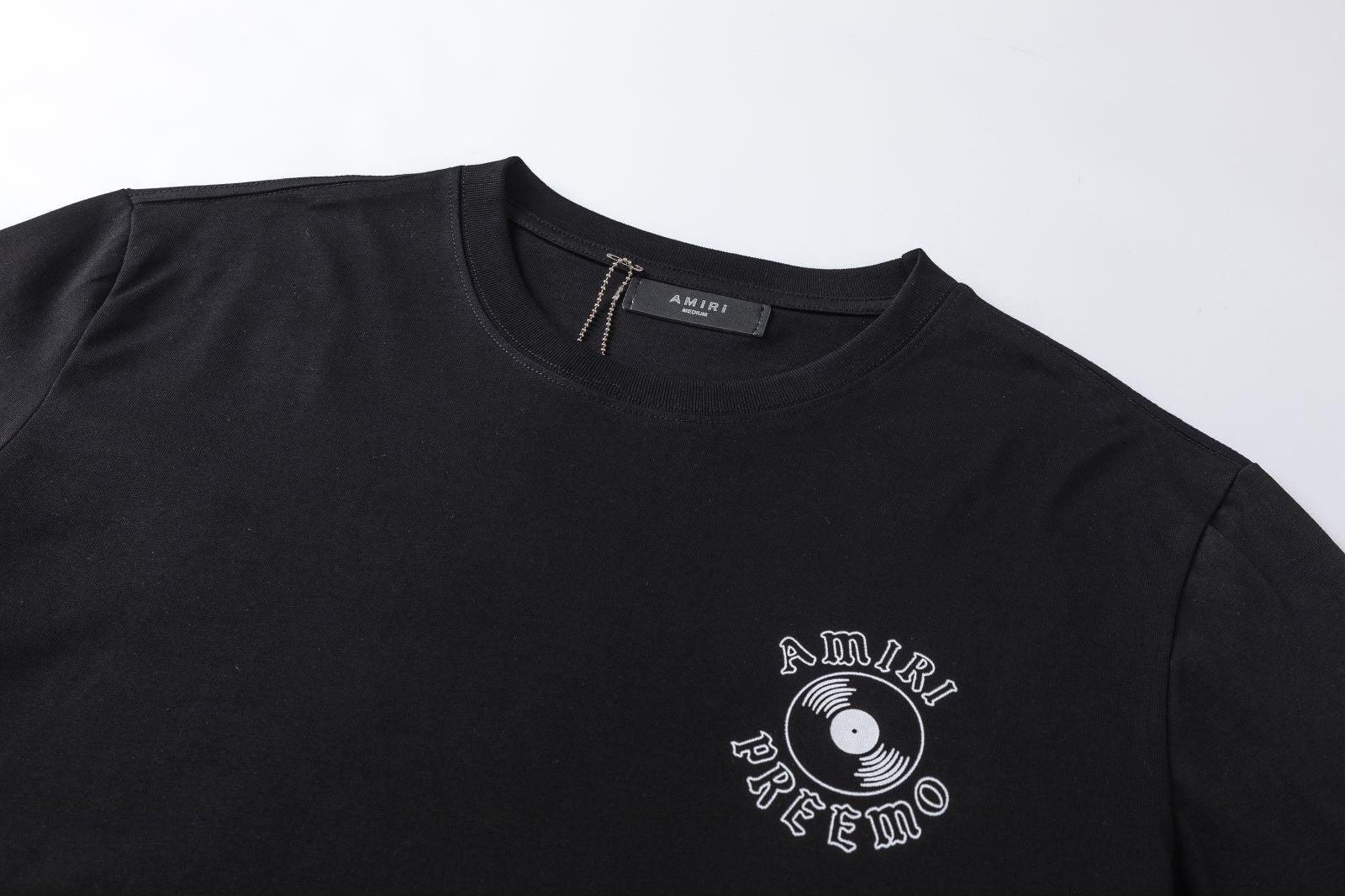 Amiri Black T-Shirt Without Collar - Banlieue91
