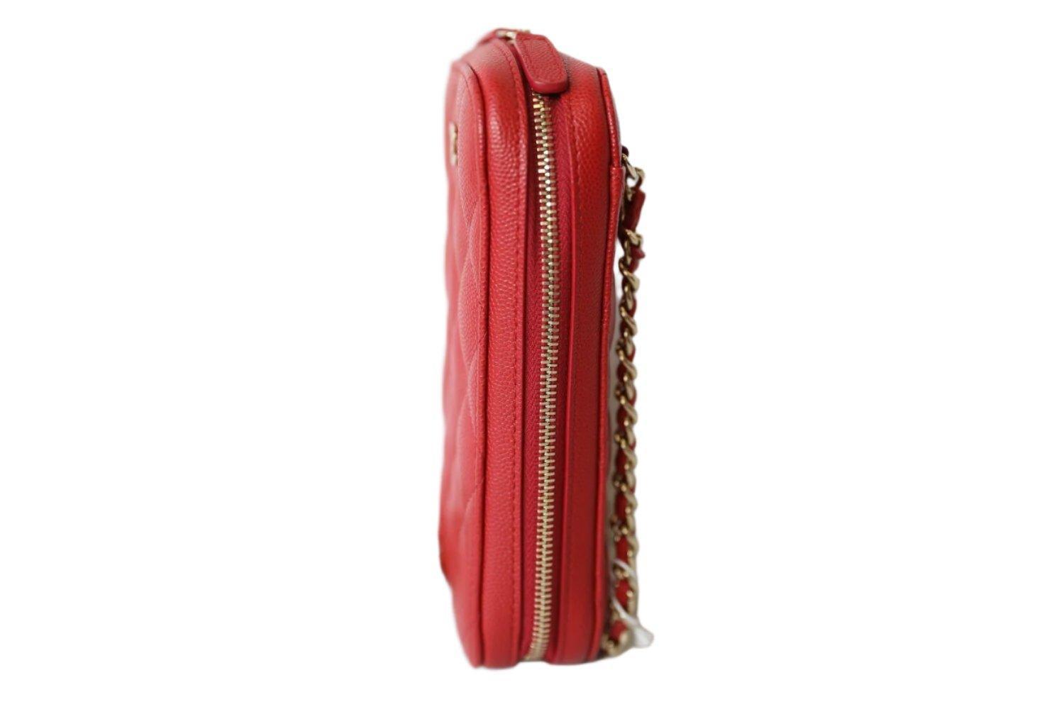 Chanel Chanel Red Tone Caviar Mini Crossbody Bag - Banlieue91