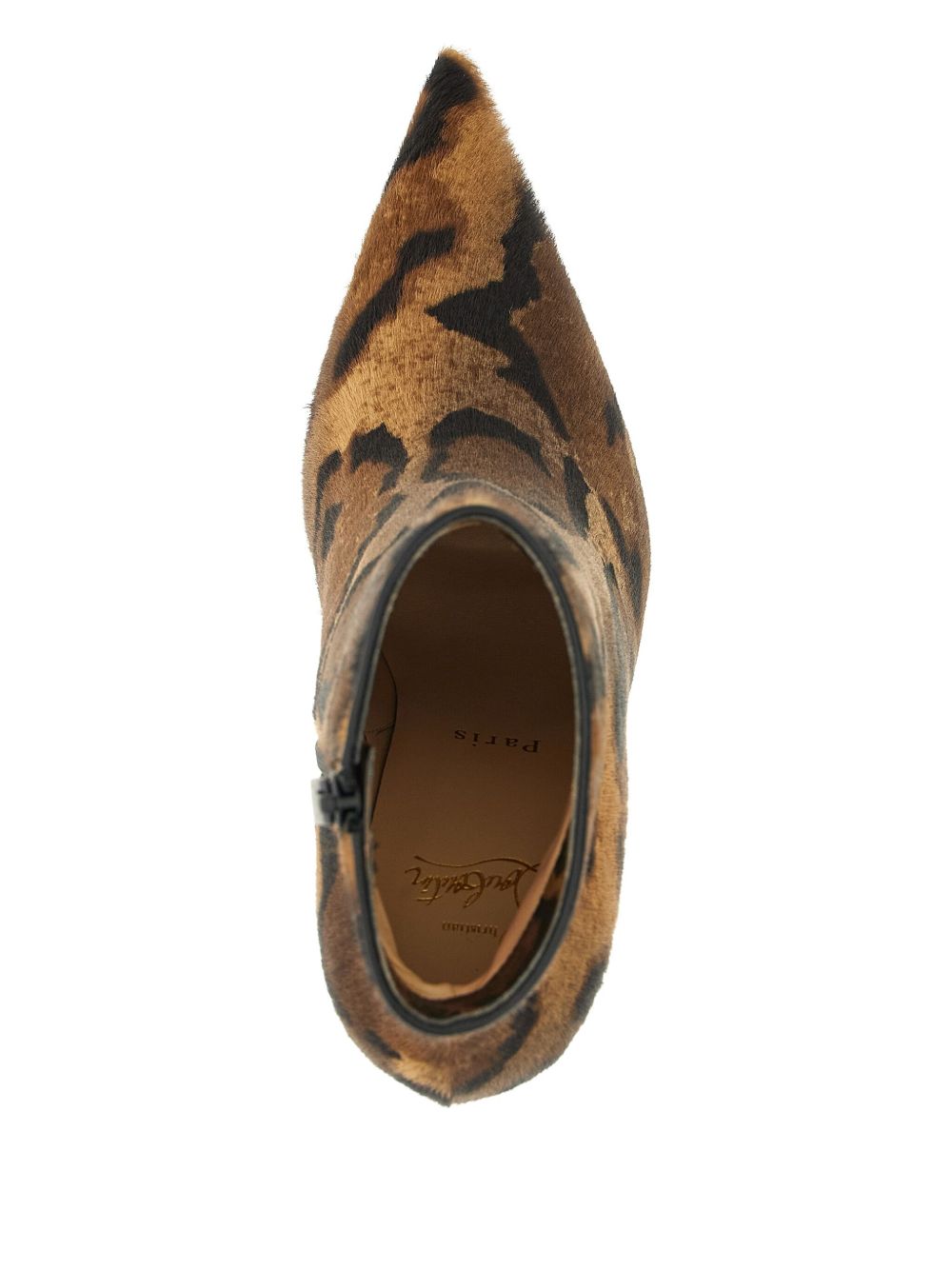 CHRISTIAN LOUBOUTIN Miss Z Leather Boots - Pointed Toe Side Zip Stiletto Heel - Banlieue91 -