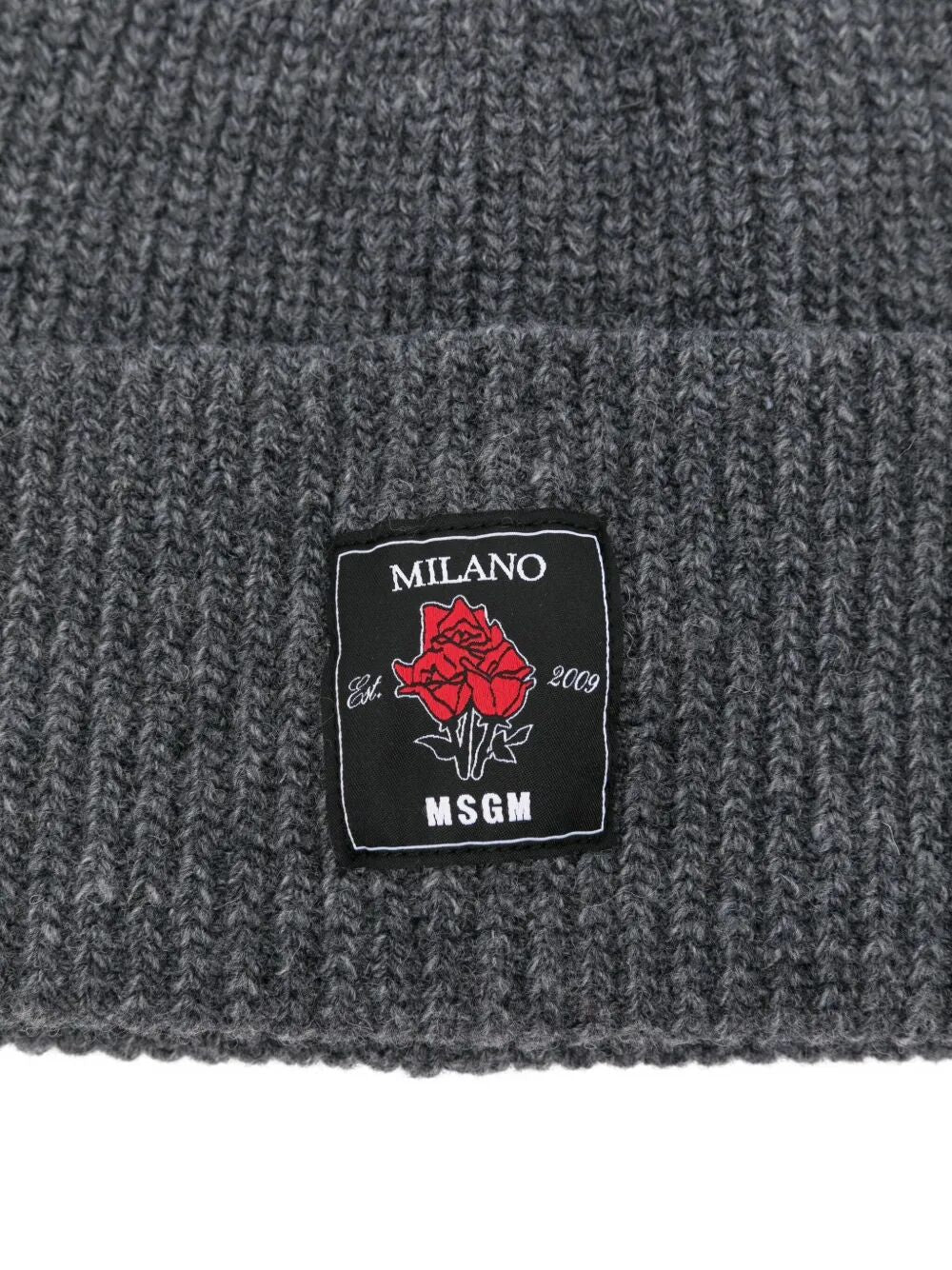 MSGM Ribbed Beanie with Rose Patch - Banlieue91 -