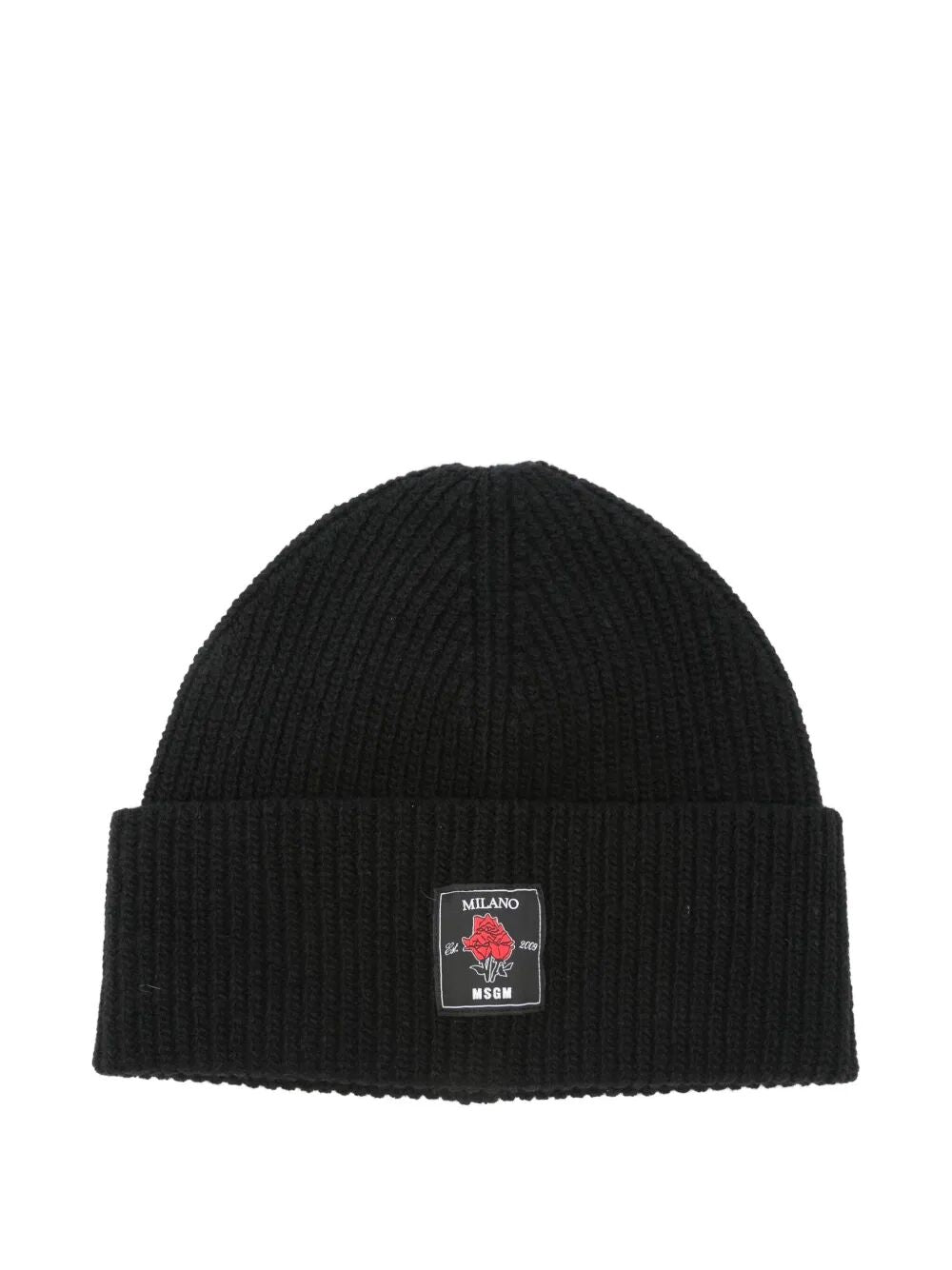 MSGM Ribbed Beanie with Rose Patch - Banlieue91 -