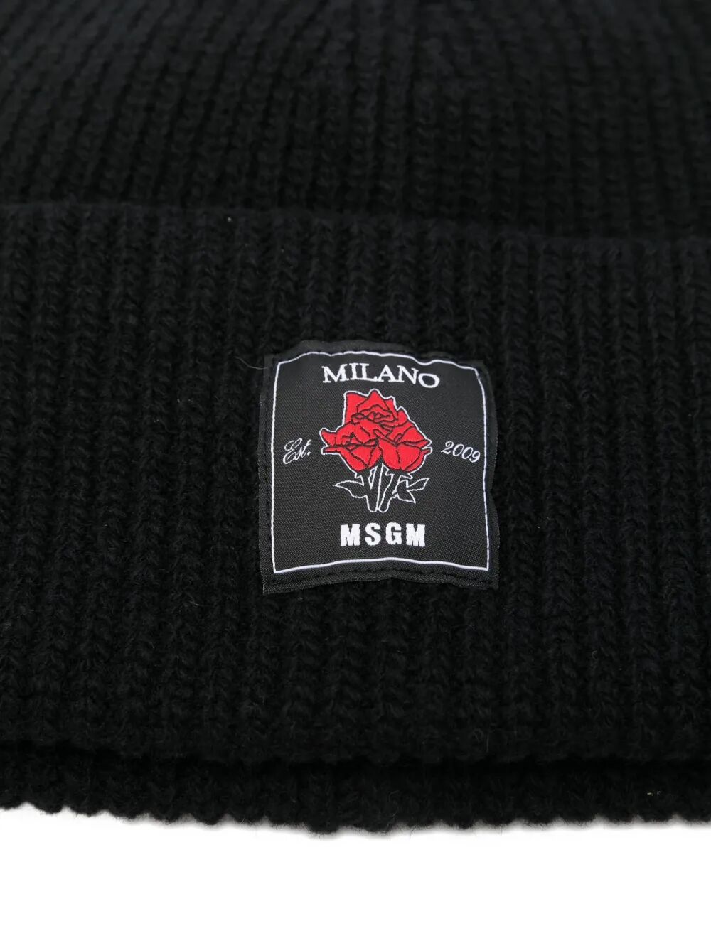 MSGM Ribbed Beanie with Rose Patch - Banlieue91 -