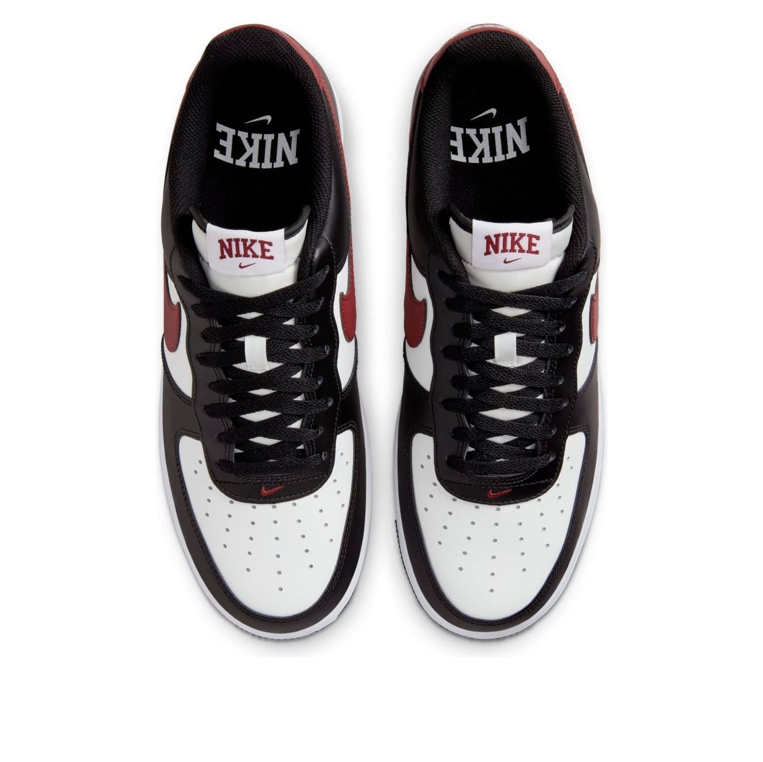 Air Force 1 '07 'Black White Red' sneaker on a clean background to showcase the trendy and classic style.