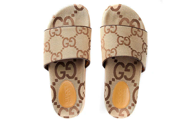 Gucci GG Canvas Slide Sandal 'Camel Monogram'