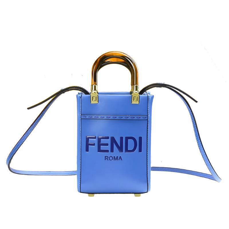 Fendi Vitello King Plexiglass Logo Embossed Mini Fendi Sunshine Shopper Tote - Banlieue91