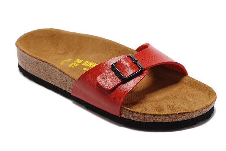 Birkenstock Women's Cherry Red Madrid Flat Sandals - Banlieue91