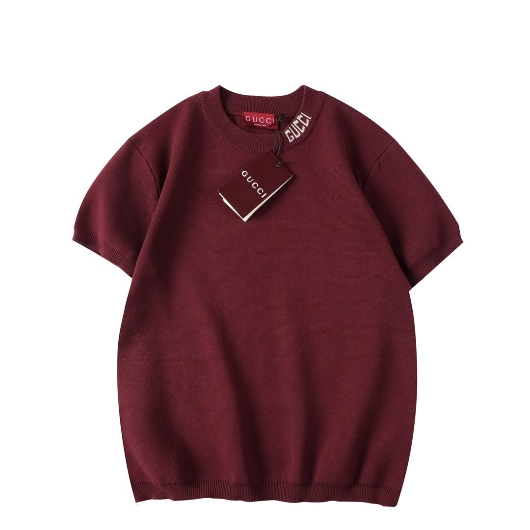 Gucci T-Shirt Without Collar 'Black' displayed on a mannequin, emphasizing its luxurious cotton fabric and minimalist design.
