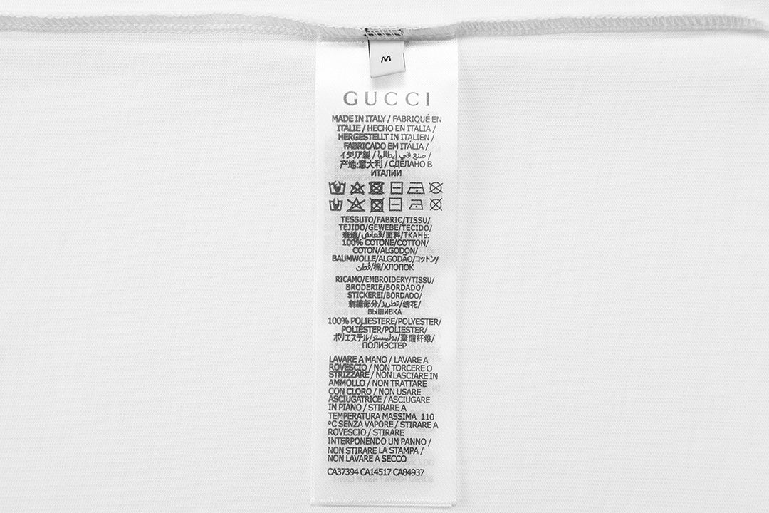 Close-up view of the Gucci T-Shirt Without Collar 'White', showcasing soft fabric and relaxed fit for everyday style.