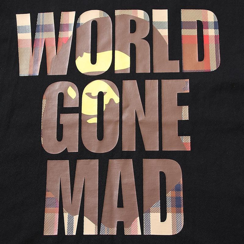 Bathing Ape Black World Gone Mad T-Shirt without Collar - Banlieue91