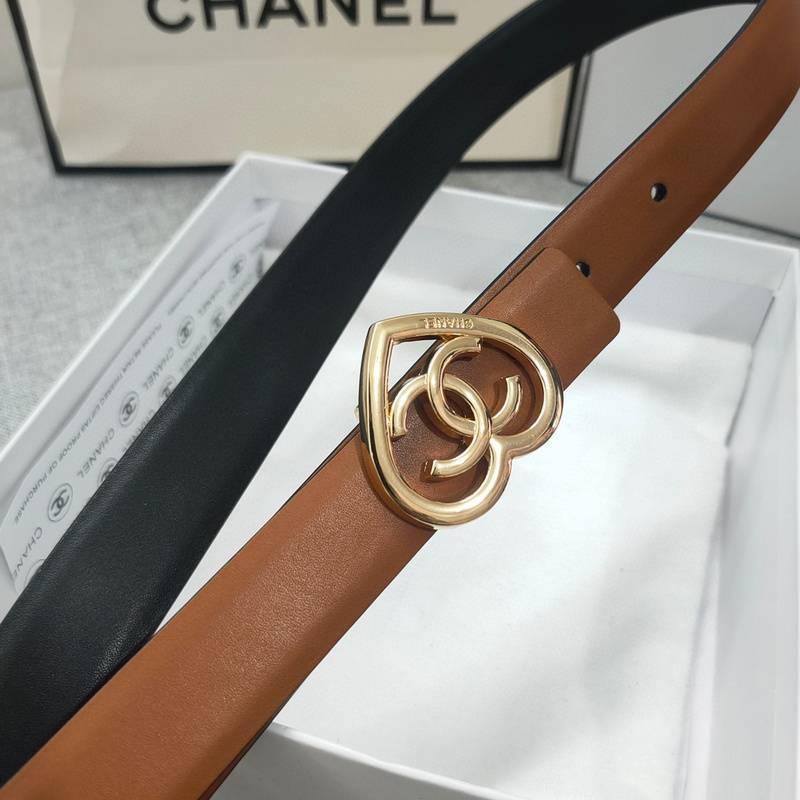 Chanel Calfskin CC Heart Coco In Love Women Belt 'Brown' - Banlieue91