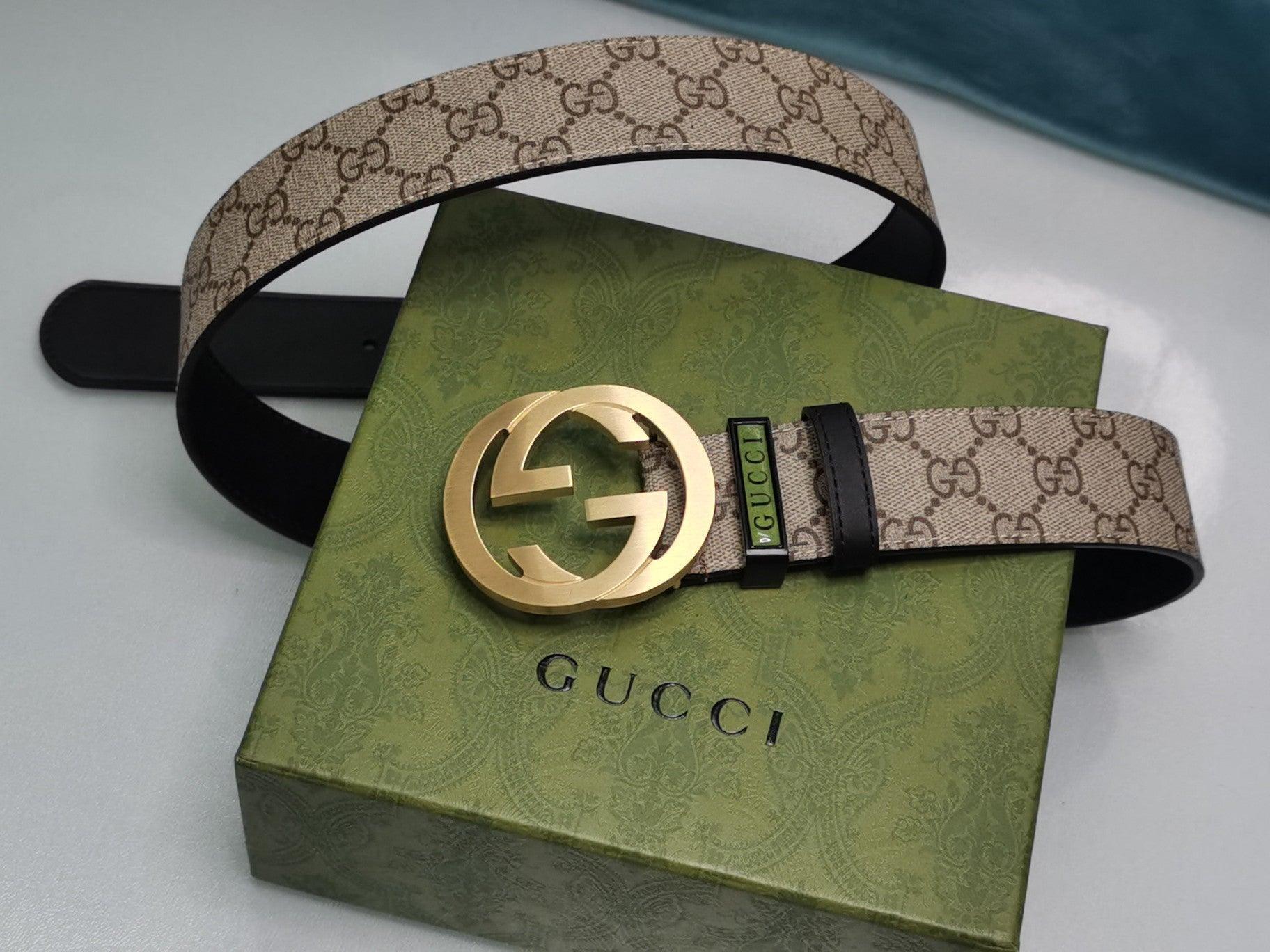 GUCCI Embellished coated-canvas and leather belt - Banlieue91