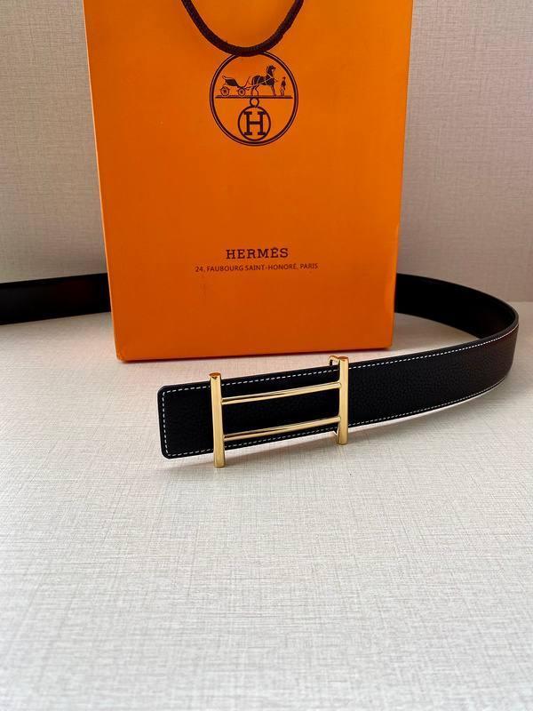 Hermes Men Gold Buckle Belt 'Black' - Banlieue91