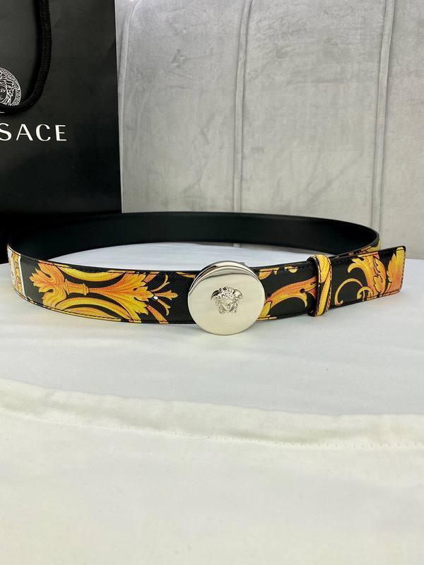 Versace MEDUSA BIGGIE ENAMEL LEATHER BELT - Banlieue91