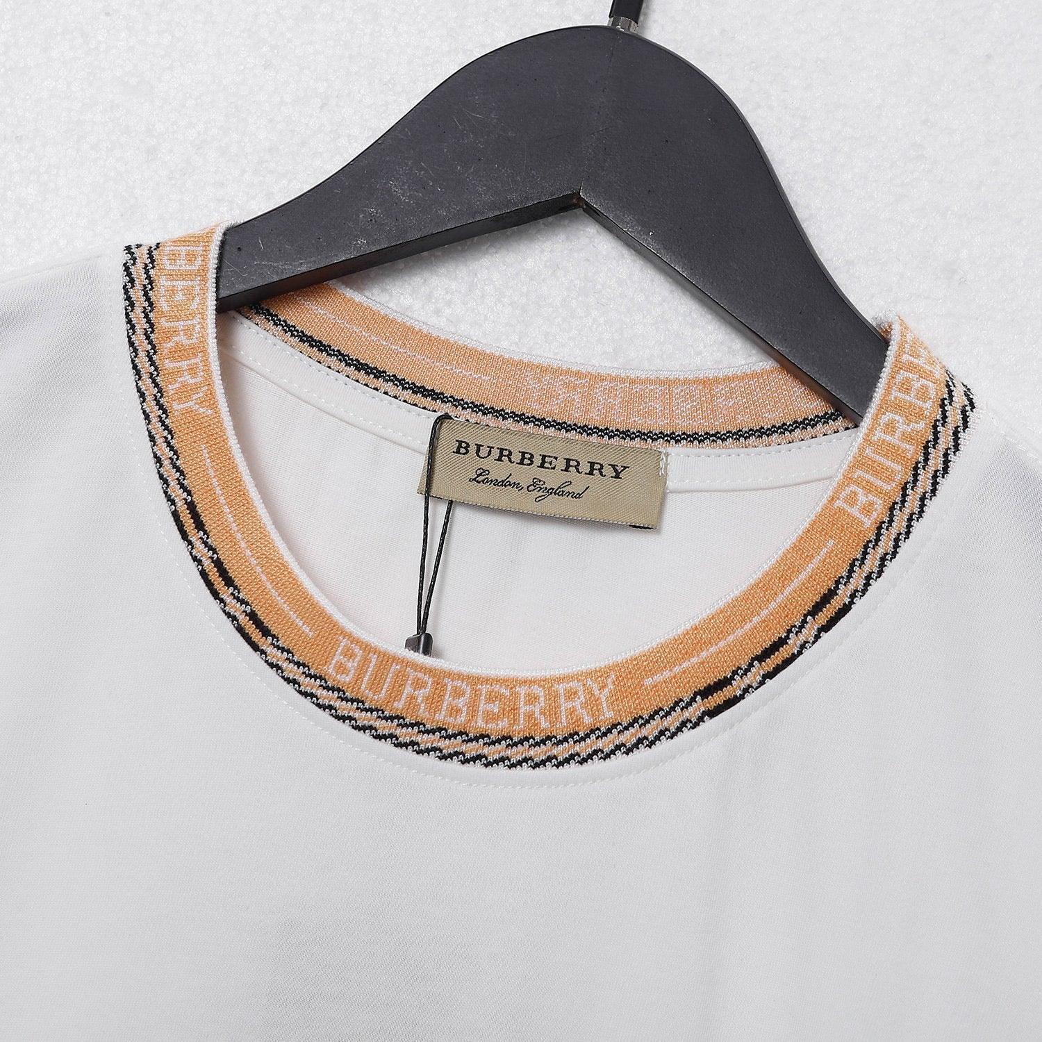 Burberry T-Shirt Without Collar 'White & Beige' - Banlieue91
