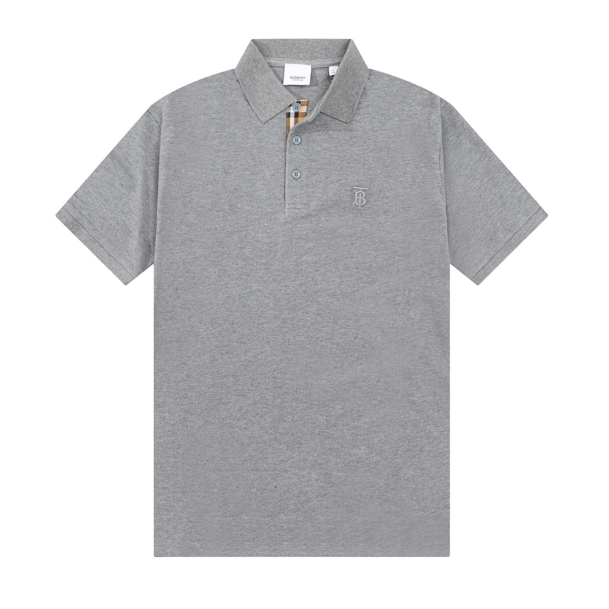 Burberry Smoke Grey T-Shirt With Collar - Banlieue91