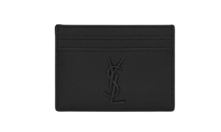 SAINT LAURENT Mini Leather Card Holder with Logo Detail - Banlieue91 -