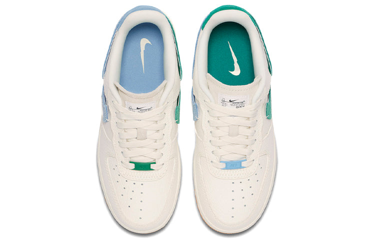 Nike Air Force 1 Vandalized 'Green' showcasing its stylish sail and mystic green colorway with unique design elements.