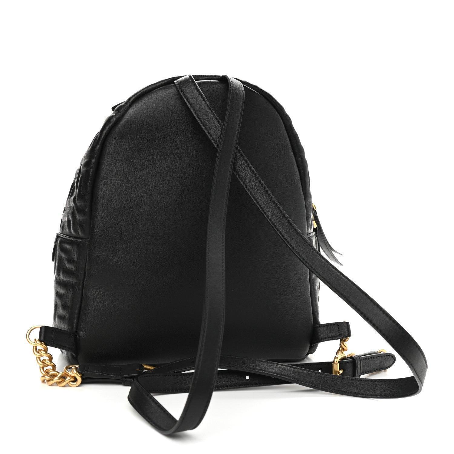 Fendi Nappa FF 1974 Embossed Mini Backpack Black - Banlieue91