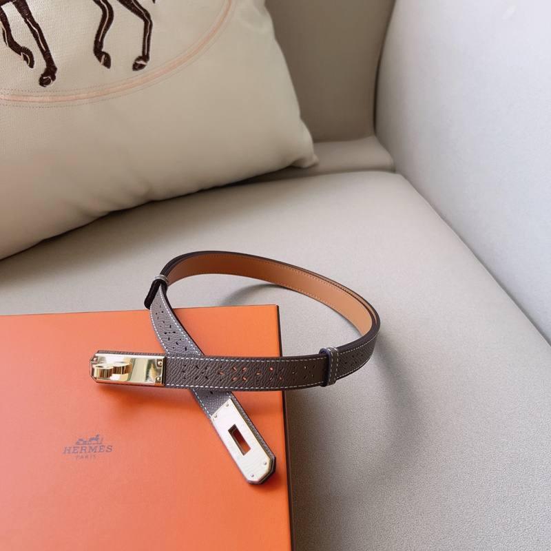 Hermes Men Gold Buckle Belt 'Grey' - Banlieue91