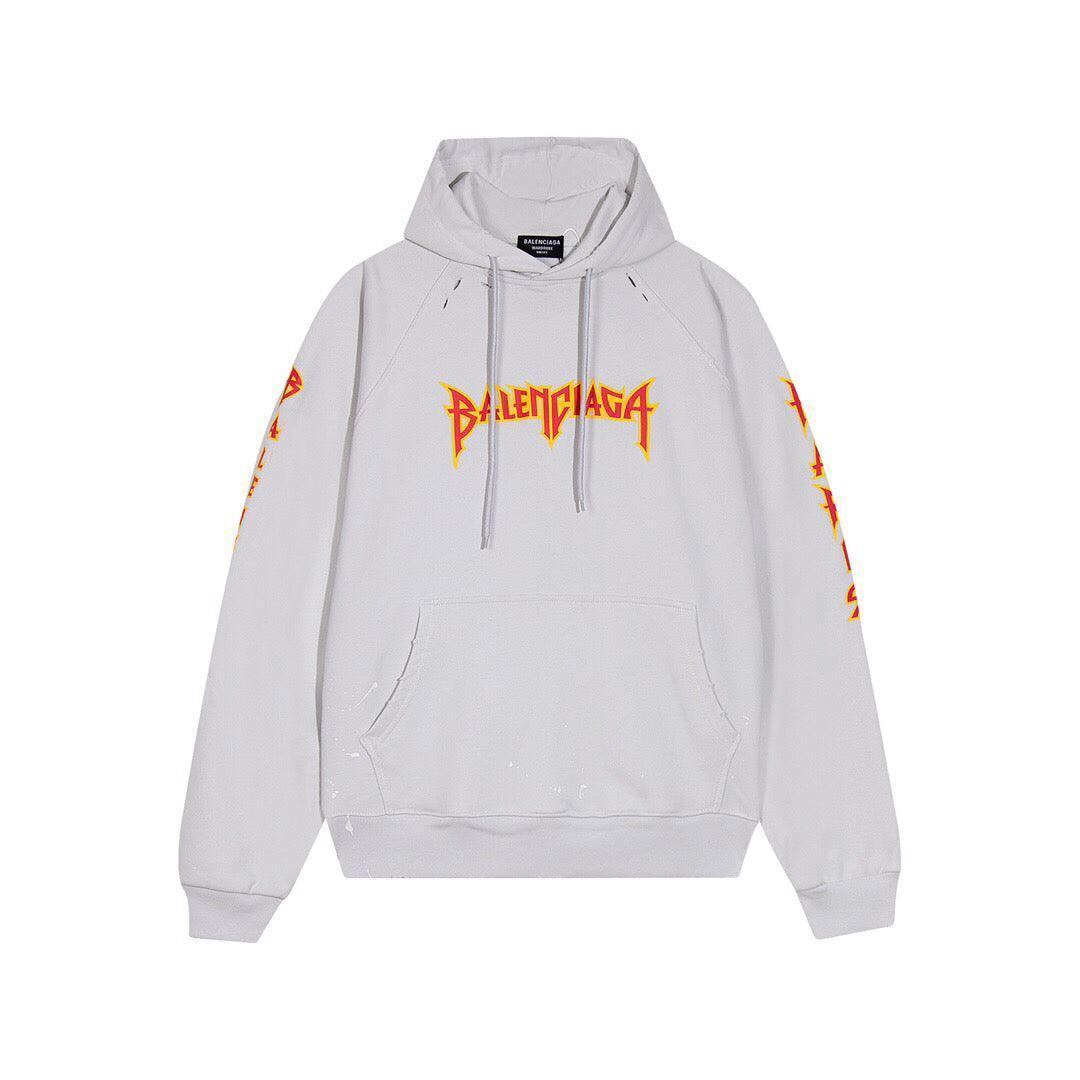 Balenciaga logo-print detail hoodie – White - Banlieue91