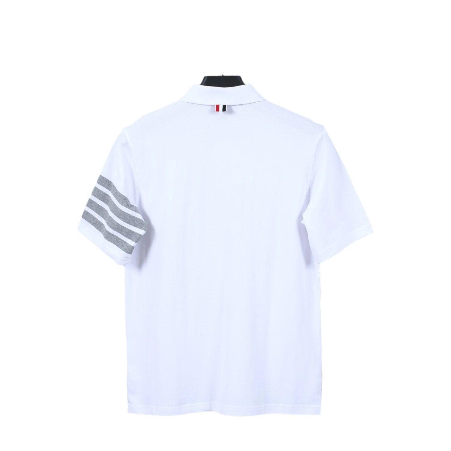 Thom Browne White T-Shirt with Collar - Banlieue91