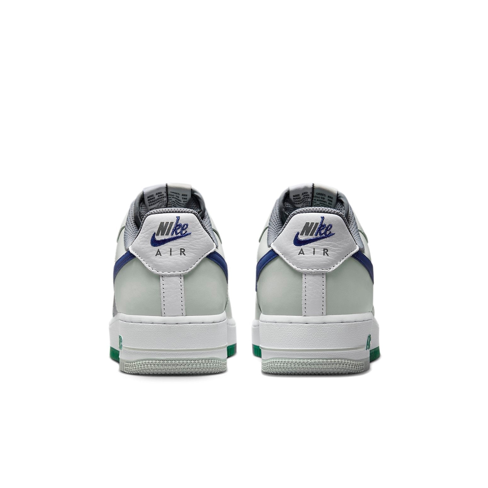 Air Force 1 Low 'Split' sneaker featuring a stylish Light Silver, White, Smoke Grey, and Deep Royal Blue colorway.