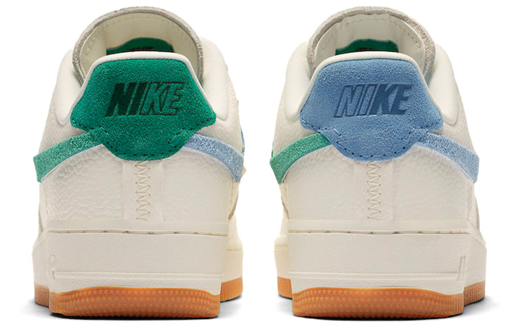 Nike Air Force 1 Vandalized 'Green' featuring the split Swoosh design, highlighting the seafoam green and sky blue suede details.