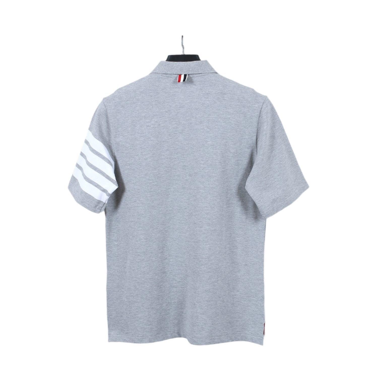 Thom Browne Grey T-Shirt with Collar - Banlieue91
