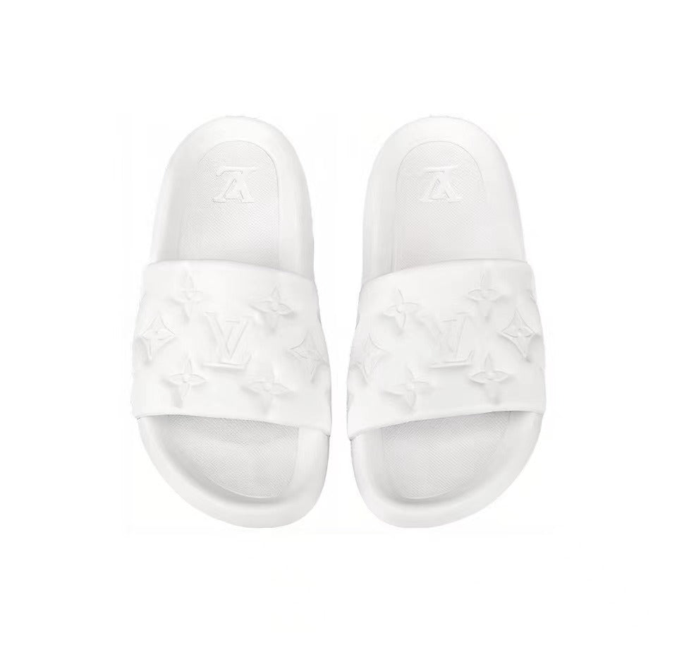 LOUIS VUITTON Waterfront Slide Slippers Men's White