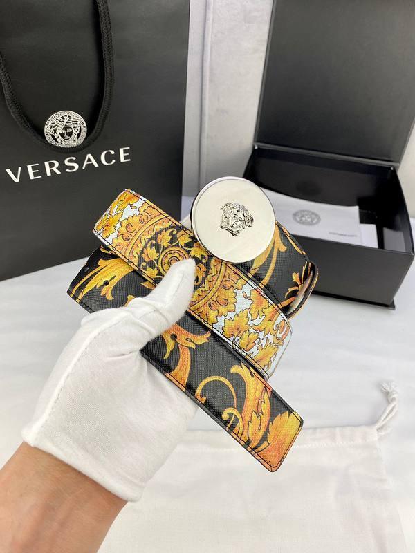 Versace MEDUSA BIGGIE ENAMEL LEATHER BELT - Banlieue91