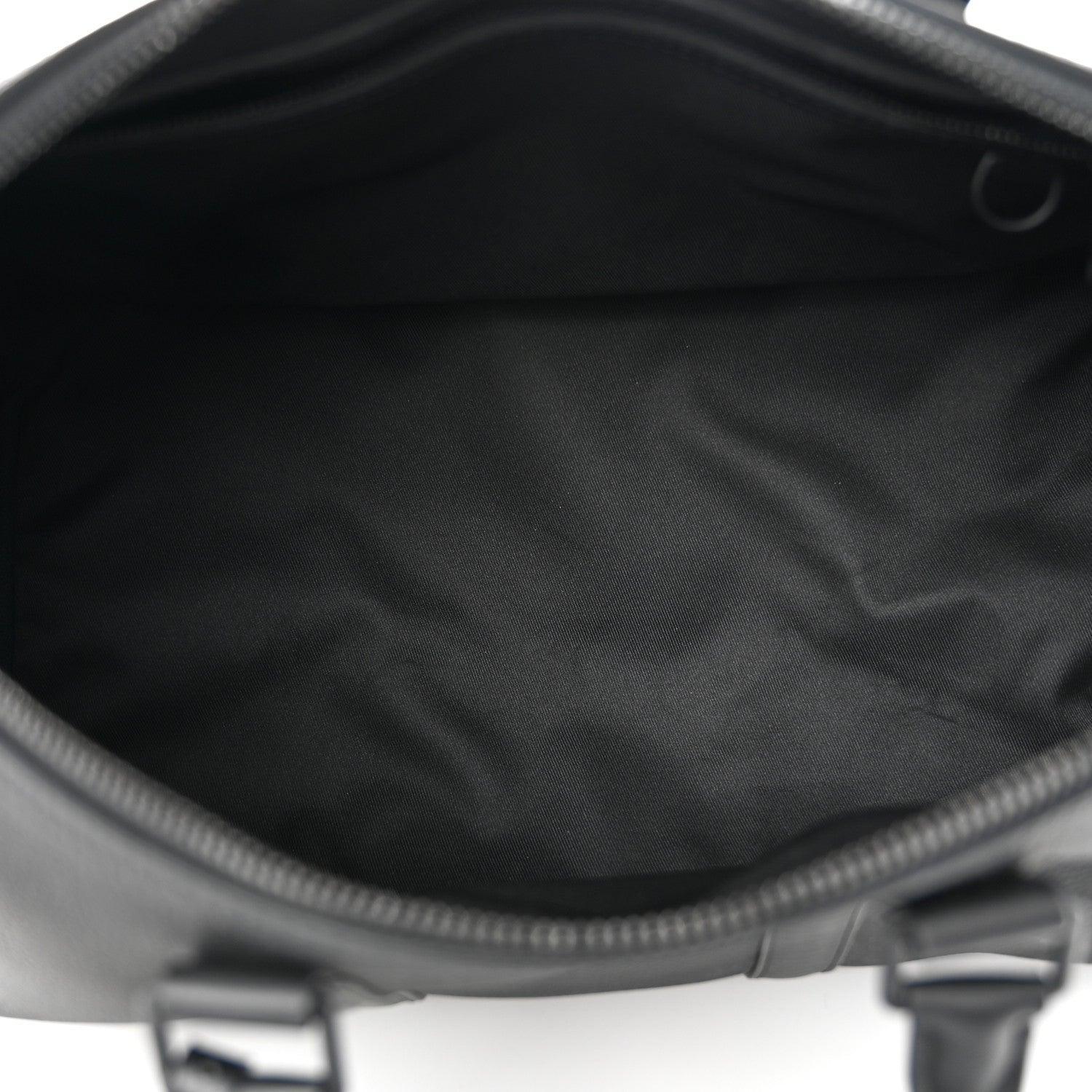 Louis Vuitton Grained Calfskin Aerogram Keepall Bandouliere 40 Black - Banlieue91