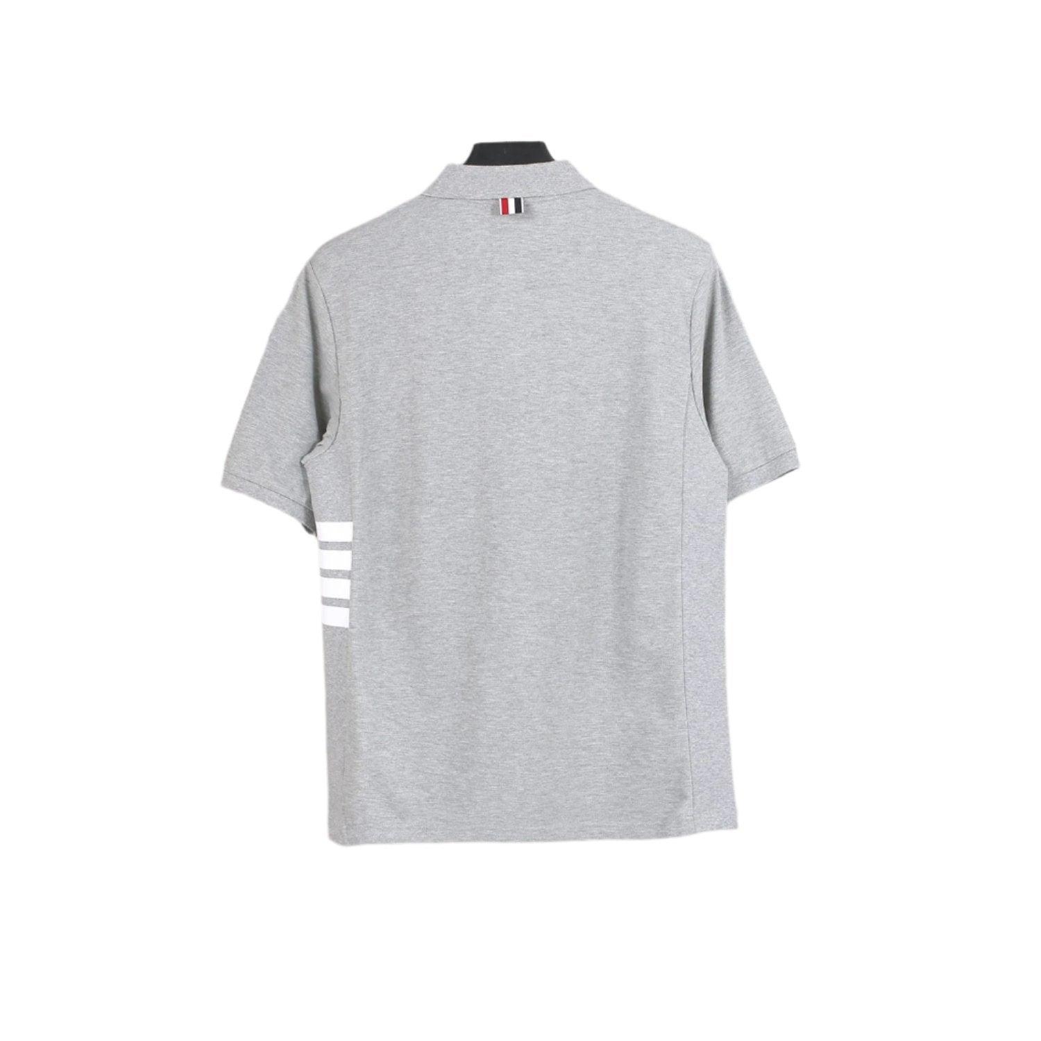 Thom Browne Grey T-Shirt with Collar - Banlieue91