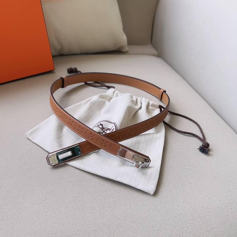 Hermes Men Silver Buckle Belt 'Brown' - Banlieue91
