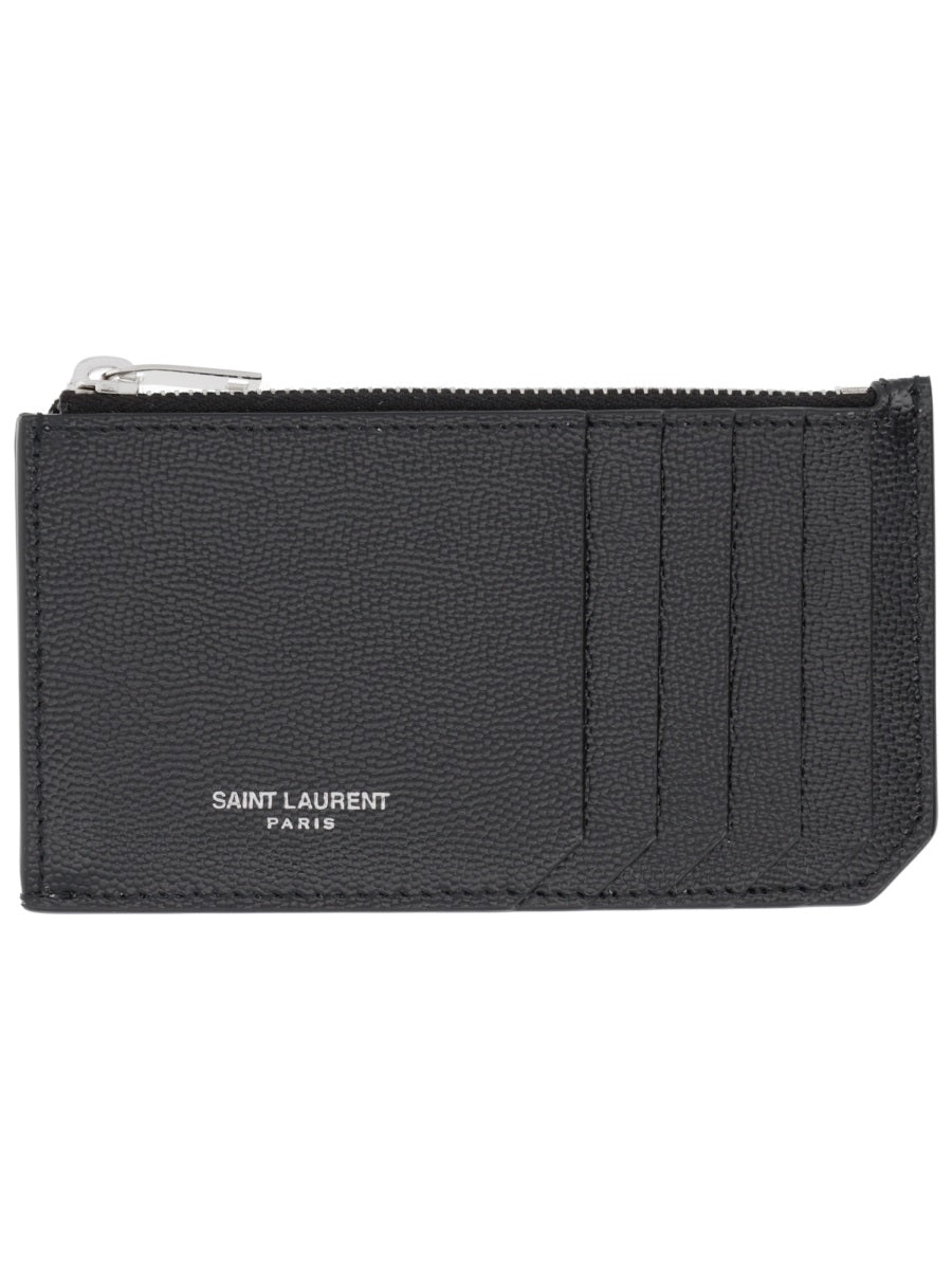 SAINT LAURENT Men's Mini Zip Card Holder - Banlieue91 -