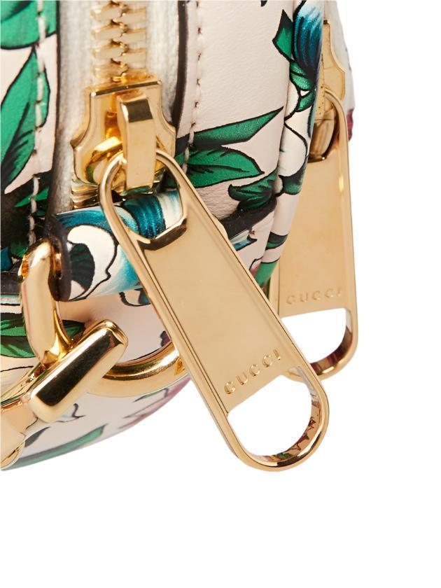 Gucci Brit Roses Print Quilted Leather Interlocking G Mini Heart Crossbody Bag - Banlieue91