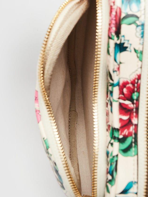 Gucci Brit Roses Print Quilted Leather Interlocking G Mini Heart Crossbody Bag - Banlieue91