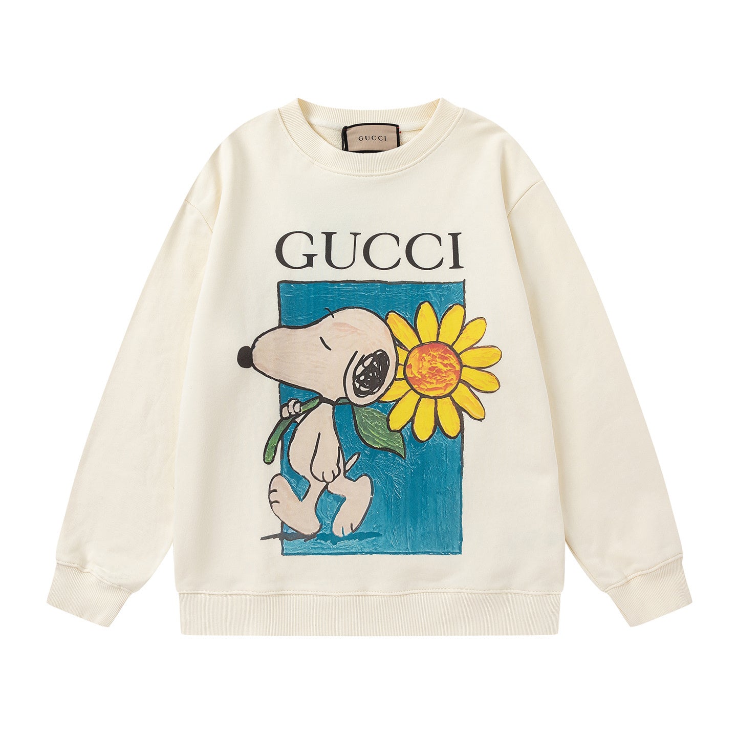 GUCCI Beige Cotton Jersey Sweatshirt New & Authentic