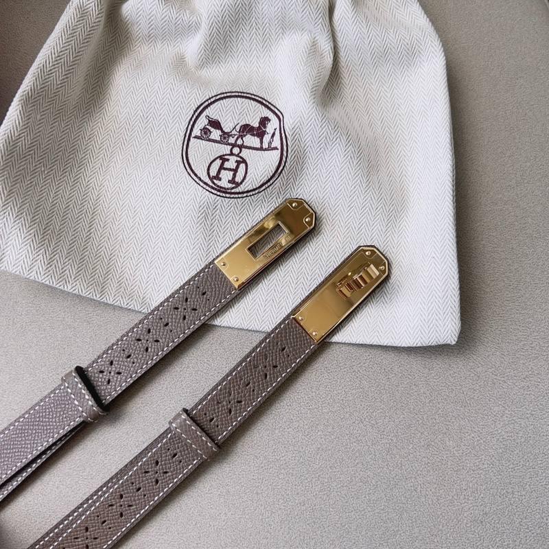 Hermes Men Gold Buckle Belt 'Grey' - Banlieue91