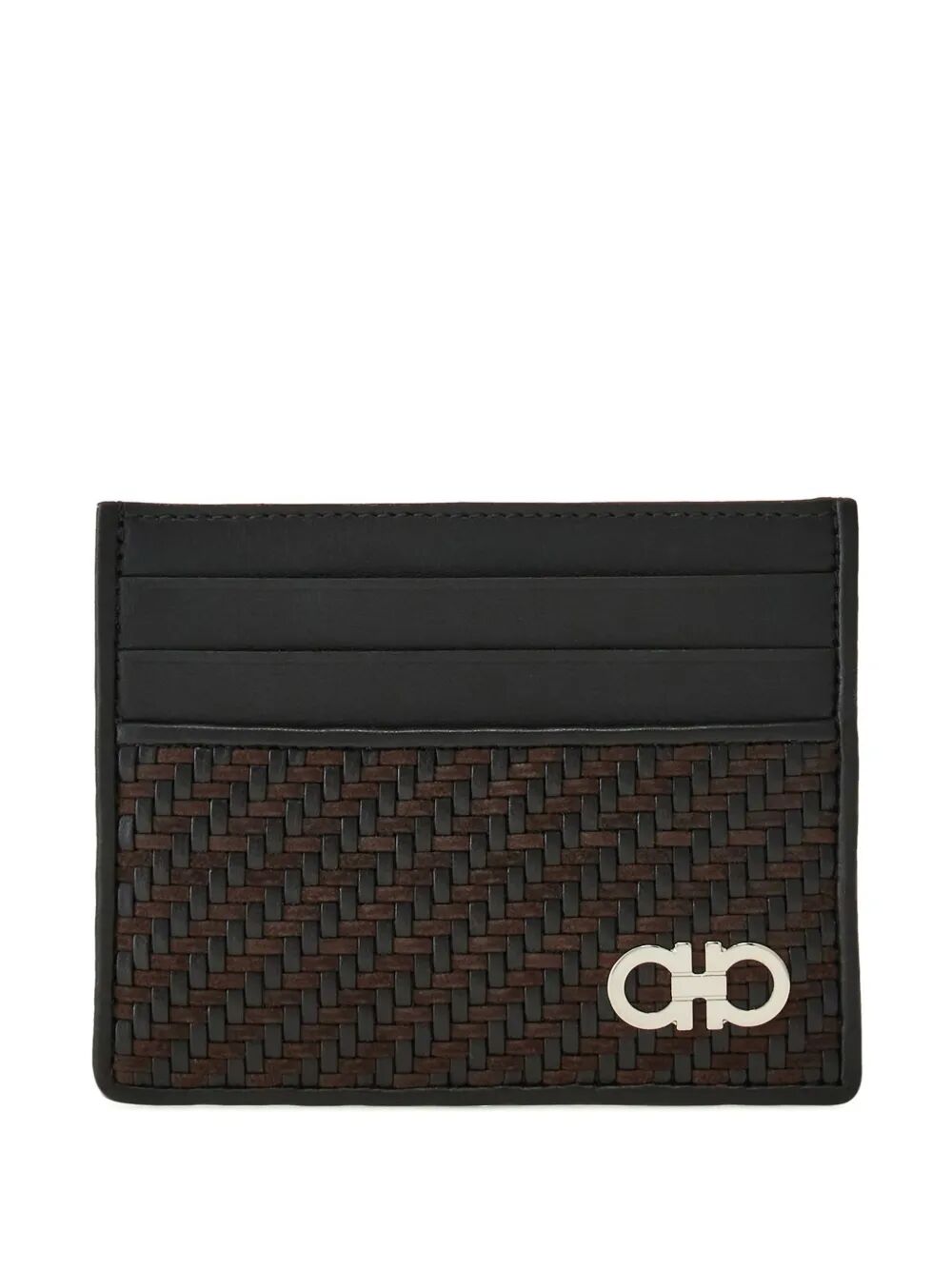 Ferragamo Elegant Gancini Hook Woven Mini Card Holder - Banlieue91 -