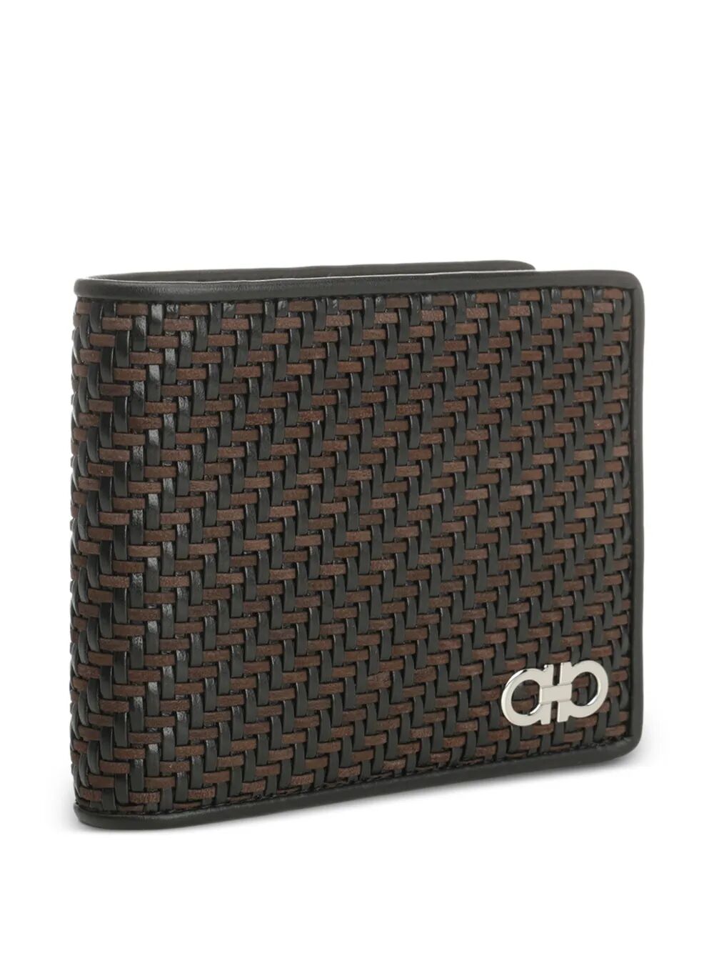 Ferragamo Two-Tone Woven Leather Bi-Fold Wallet - Mini Size - Banlieue91 -