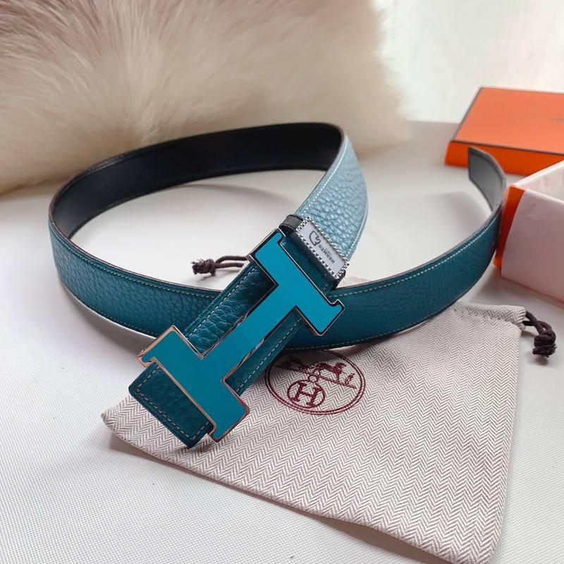 Hermes Men Blue Buckle Belt 'Blue' - Banlieue91