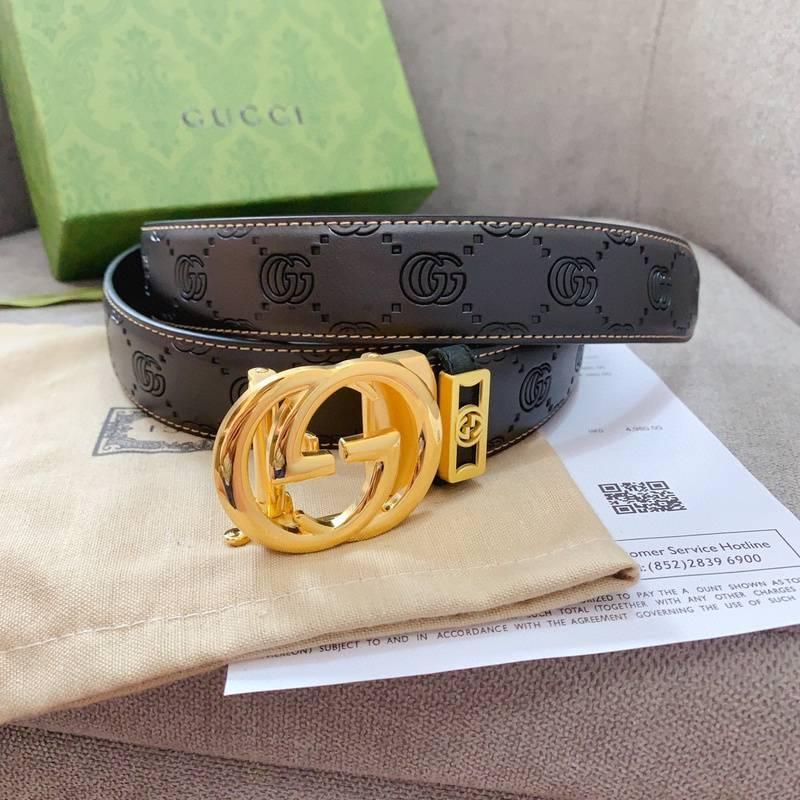 GUCCI Embellished coated-canvas and leather belt 'Black' - Banlieue91