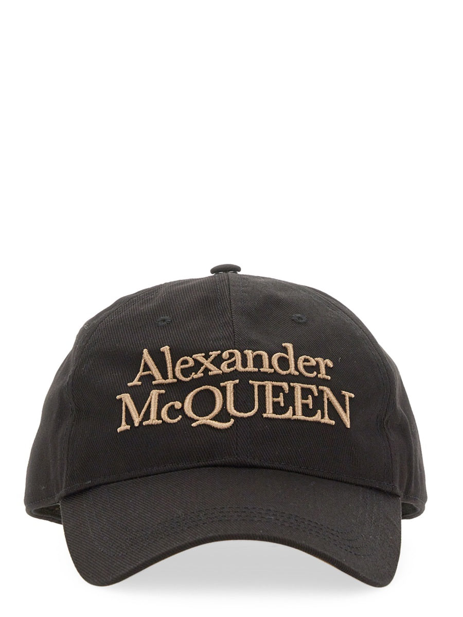 ALEXANDER MCQUEEN Premium Baseball Cap with Front Logo Embellishment - Banlieue91 -