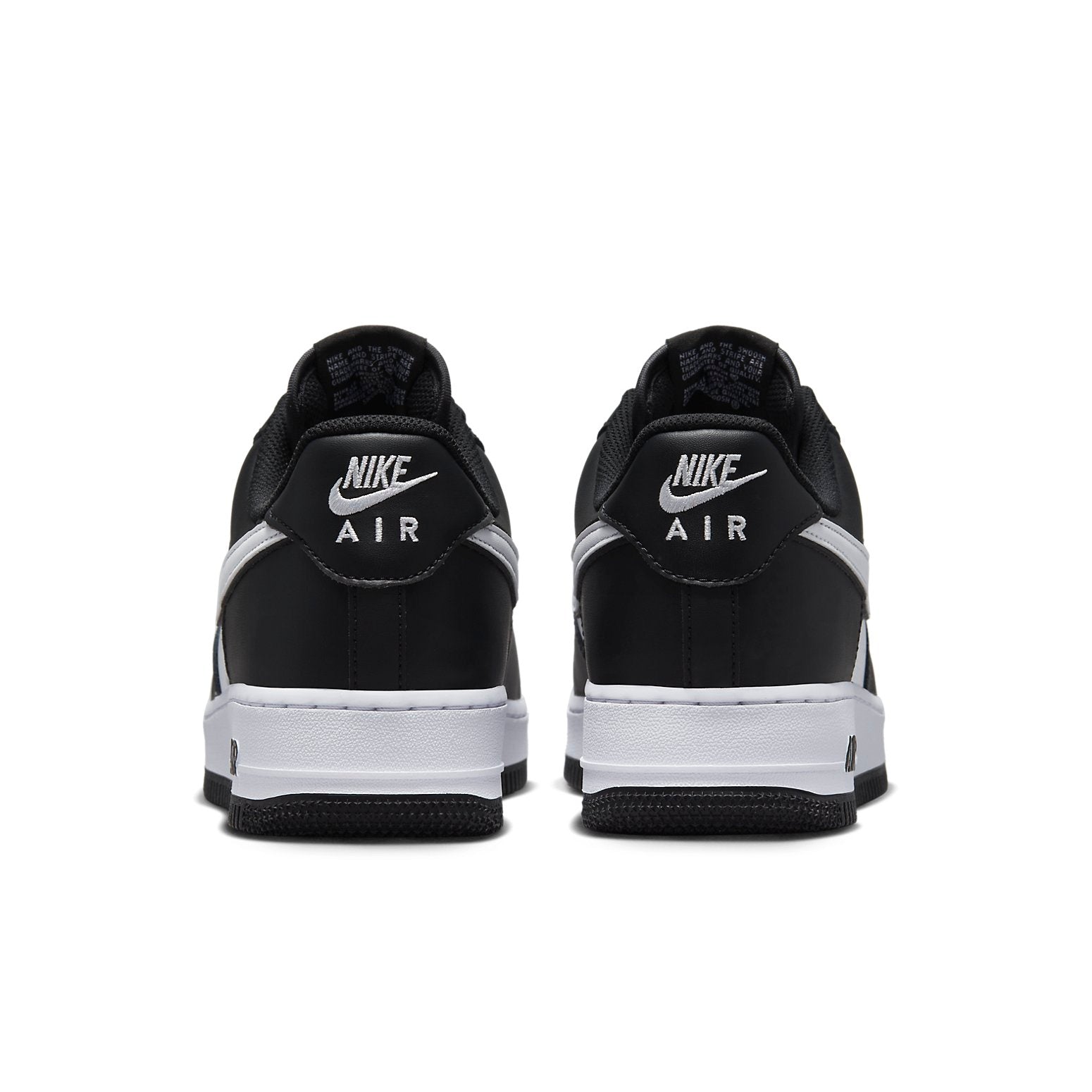 Nike Air Force 1 '07 'Panda' sneaker with a focus on the durable rubber sole and comfortable foam midsole design.