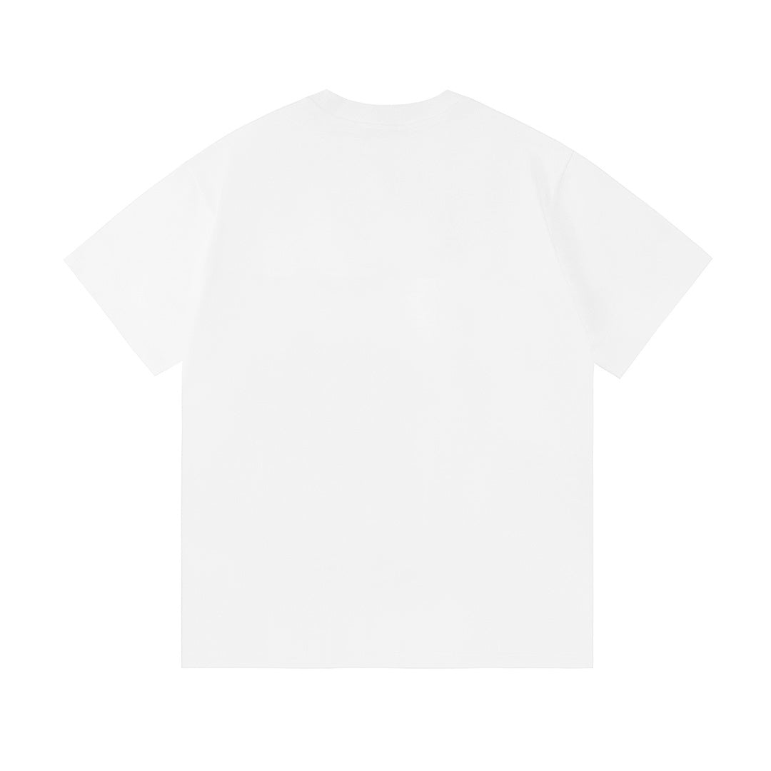 Gucci T-Shirt Without Collar 'White' paired with jeans, emphasizing its effortless style and comfort.