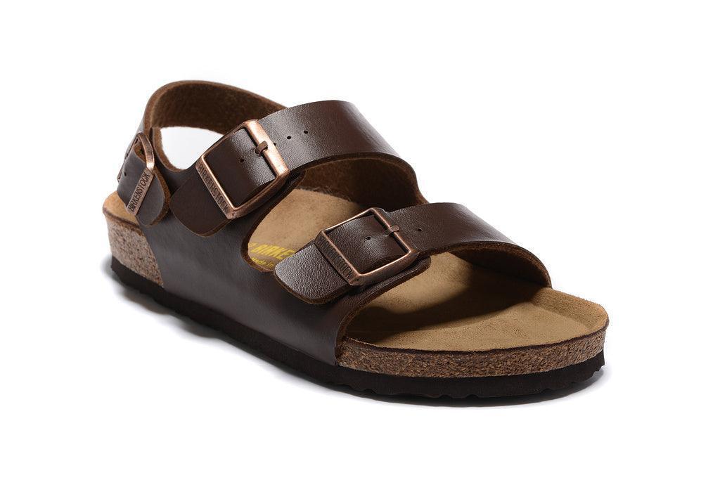 Birkenstock Milano Birko-Flor Sandals 'Dark Brown' - Banlieue91