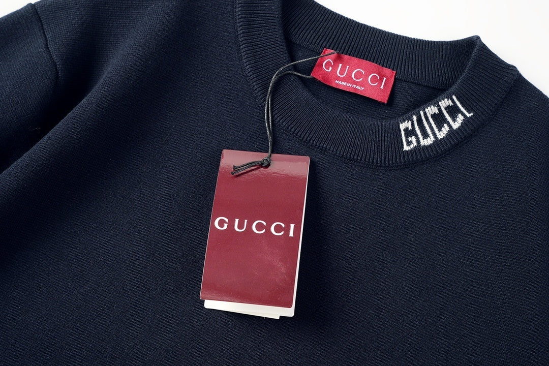 Back view of Gucci T-Shirt Without Collar 'Black', emphasizing its comfortable fit and minimalist design.