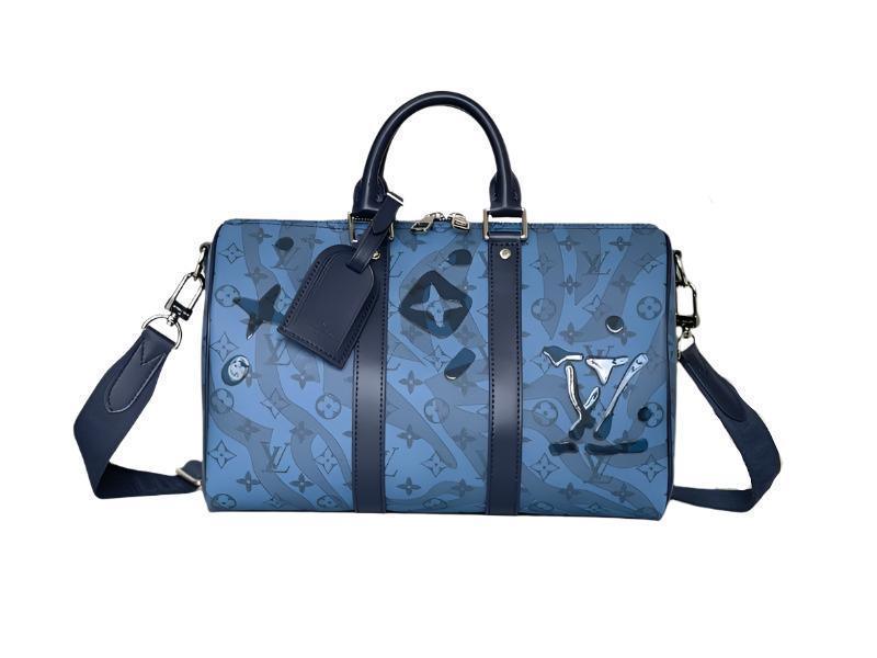 Louis Vuitton Speedy Bandoulière 35 Blue Canvas Handbag - Banlieue91