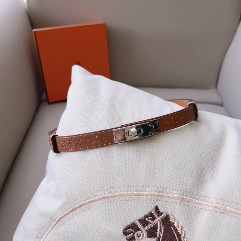 Hermes Men Silver Buckle Belt 'Brown' - Banlieue91