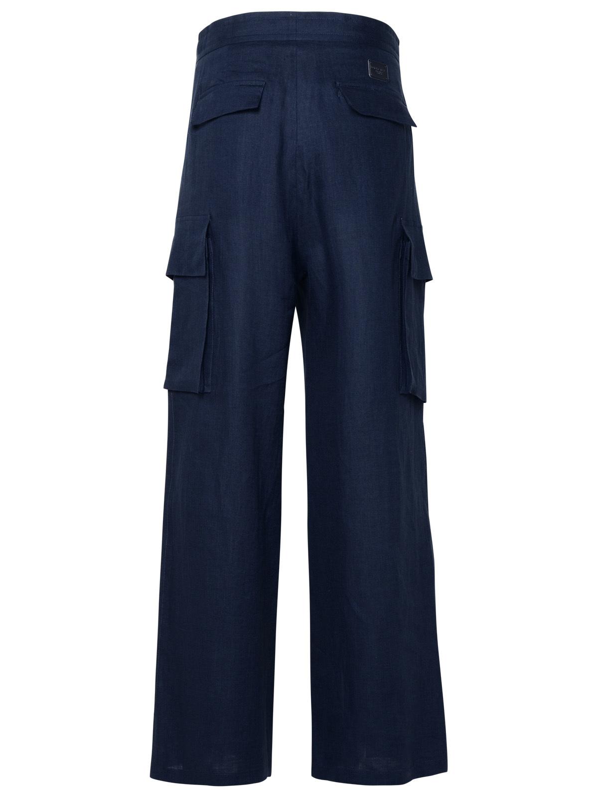 Dolce & Gabbana Blue Linen Cargo Pants - Banlieue91 -